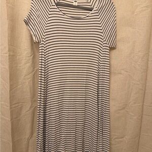 Old Navy Black and White Striped Midi Dress